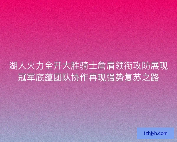湖人火力全开大胜骑士詹眉领衔攻防展现冠军底蕴团队协作再现强势复苏之路