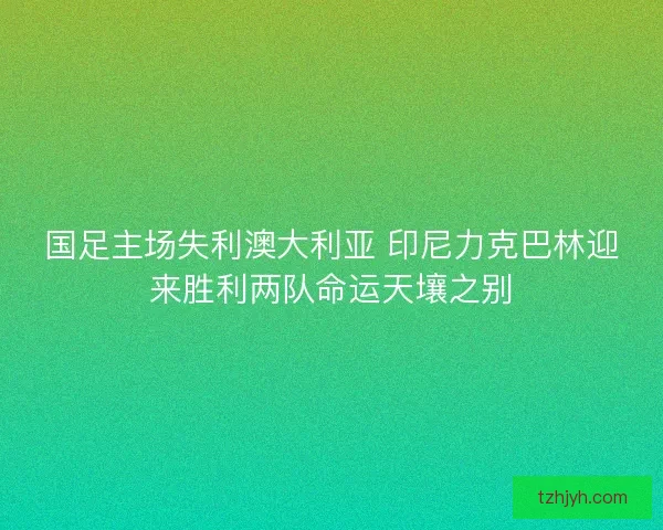 国足主场失利澳大利亚 印尼力克巴林迎来胜利两队命运天壤之别