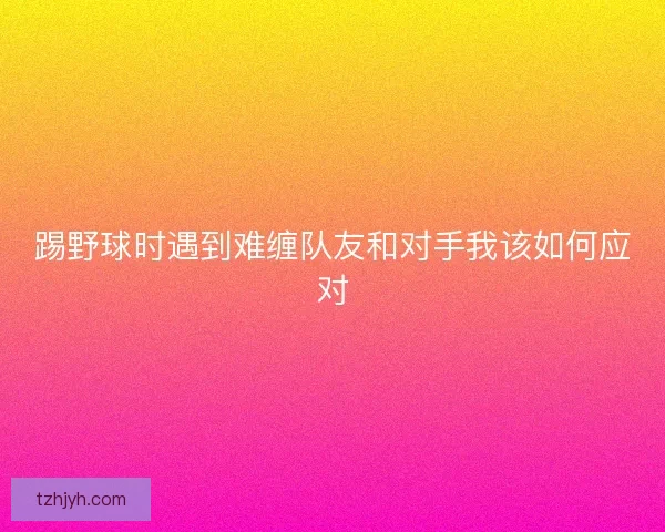 踢野球时遇到难缠队友和对手我该如何应对